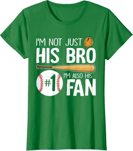 Vista 47 de Camiseta Baseball Brother I'm Not Just His Bro I'm His Number One Fan, Negro