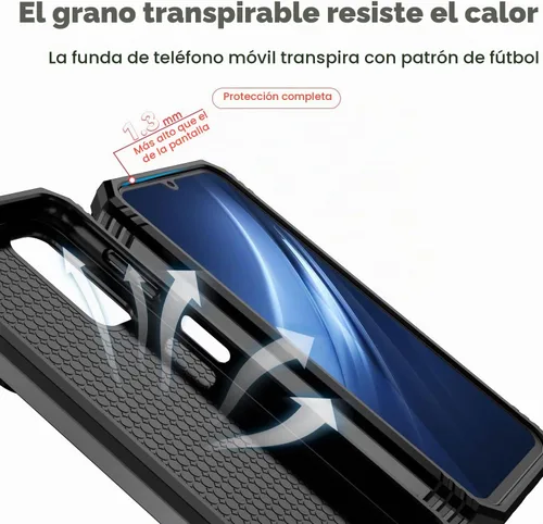Vista 8 de Funda para Samsung Galaxy A25 5G con cubierta deslizante para cámara, protector de pantalla HD [grado militar de 16 pies probada en caídas] Soporte