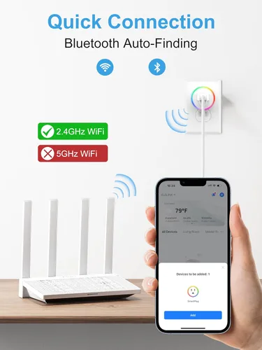 Vista 5 de Enchufe inteligente, ELELINK enchufe de salida Wi-Fi dual con control de voz, control remoto y función de temporizador, enchufes inteligentes
