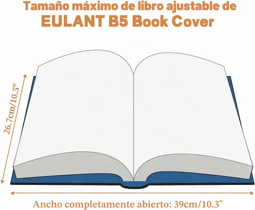 Vista 2 de EULANT 10 fundas de plástico transparente con cierre autoadhesivo ajustable, cubierta transparente para chaqueta, tamaño 16K para libros de 7.5 x