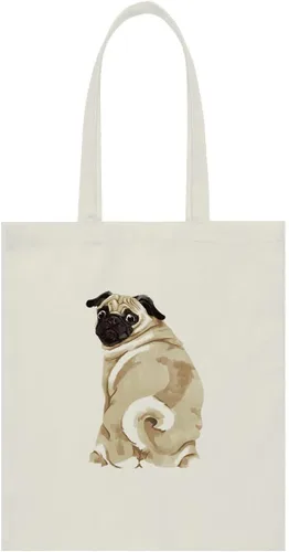 Vista 17 de WIRESTER Bolsa de lona para mujeres y niñas, bolsa de playa, comestibles y viajes, lindo perro