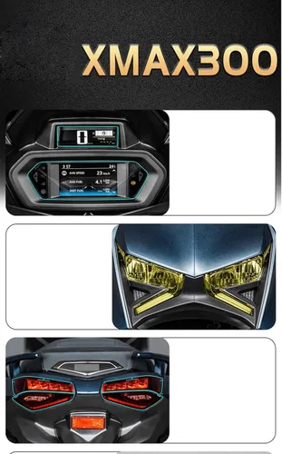 Vista 6 de Protector de salpicadero para Y&amaha XMAX300 XMAX 300 2023 motocicleta racimo protección contra arañazos película protector de pantalla instrumento