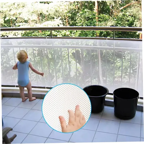 Vista 2 de Puerta de bebé para escaleras, puerta de escalera resistente de 9.8 x 30.7 pulgadas, red de seguridad impermeable para mascotas y niños, protector