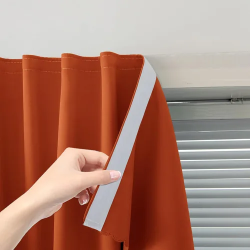 Vista 10 de Cortinas opacas con cinta autoadhesiva, sin barra, sin taladro, cubierta de ventana fácil de instalar para dormitorio, cocina, dormitorio, 34
