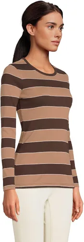 Vista 3 de Lands' End - Camiseta de algodón de manga larga y cuello redondo para mujer