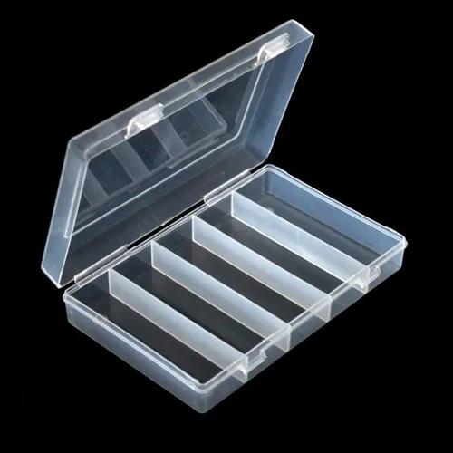 Vista 7 de ljhnba 5 ranuras de almacenamiento rectangular de plástico coleccionable, contenedor de almacenamiento apto para 100 piezas de 1.181 in, caja