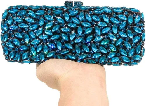 Vista 3 de Bolso de mano de cristal brillante para mujer bolso Minaudiere