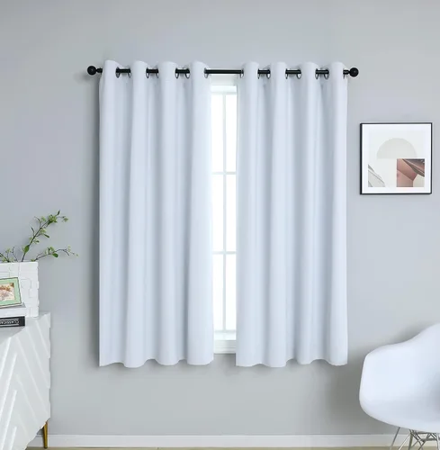 Vista 23 de INLINAS Cortinas opacas para dormitorio, aislamiento térmico, reducción de ruido, juego de 2 paneles de ahorro de energía, beige, 42 pulgadas