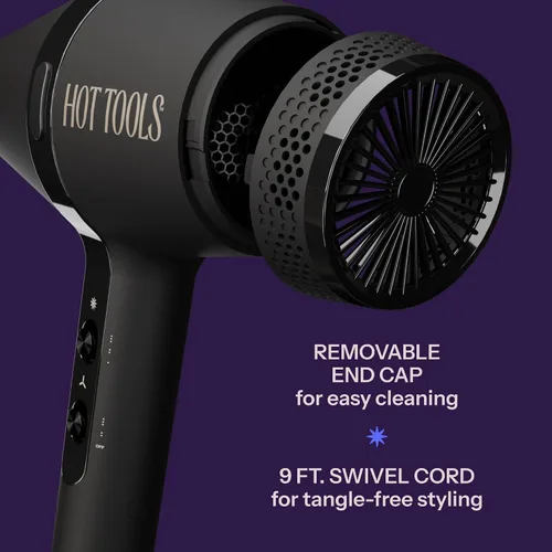 Vista 6 de HOT Tools Pro Artist Black Gold Infrared Ionic™ Salon Dryer Secado rápido, peinado y resultados suaves (negro)