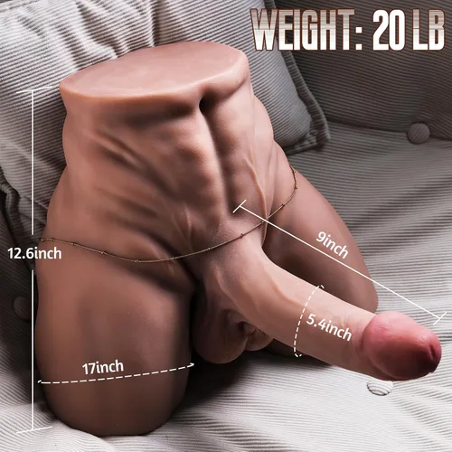 Vista 8 de Muñeca sexual masculina de 20 libras para mujeres con consolador enorme flexible de 9 pulgadas, muñecas sexuales realistas musculosas en 3D con anal