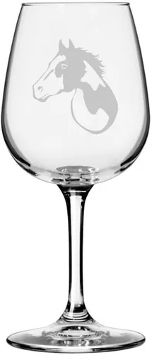 Vista 67 de Abaco Barb Body Horse - Copa de vino grabada multiusos (12.75 onzas) Unique Gifts for Horse Lovers, Personalized Wine Glasses, All-Purpose