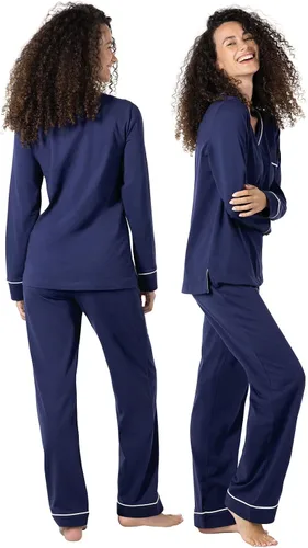 Vista 57 de PajamaGram Pijamas para mujer - Conjuntos de pijamas para mujer, camiseta sin botones, 100% algodón