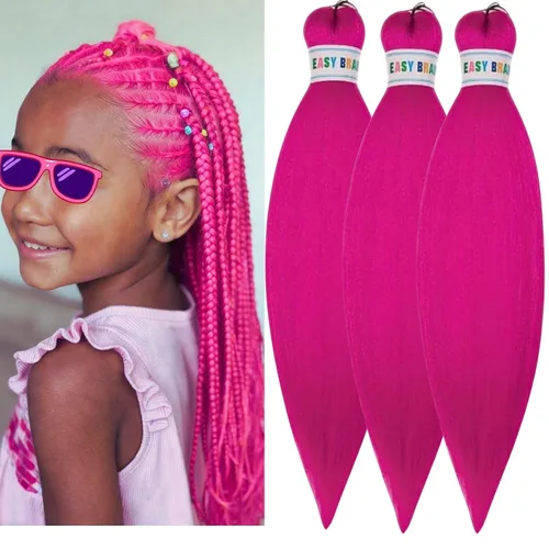 Vista 74 de Cabello trenzado para niños preestirado de 16 pulgadas, color negro para niños, trenzas sin nudos