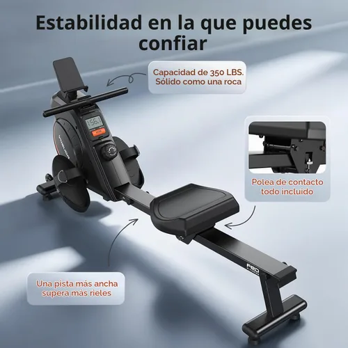 Vista 6 de YOSUDA Rowing Machine for Home, Magnetic Rower with 16-Level Resistance