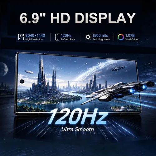 Vista 2 de Teléfonos celulares desbloqueados I25 Ultra 5G, bolígrafo integrado, 256 GB+8 GB teléfono desbloqueado, pantalla grande FHD+ de 6.99 pulgadas