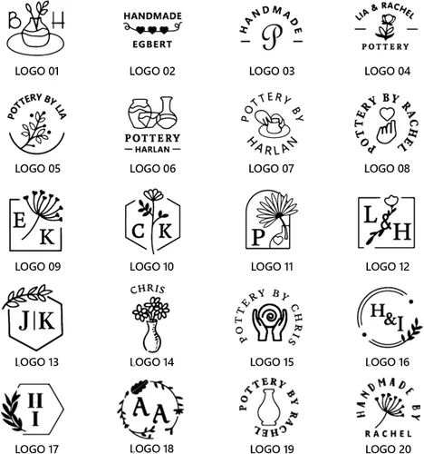 Vista 5 de Terwex Sello de cerámica personalizado – Sello de arcilla personalizado con tu diseño de logotipo – Crea impresiones únicas en cerámica
