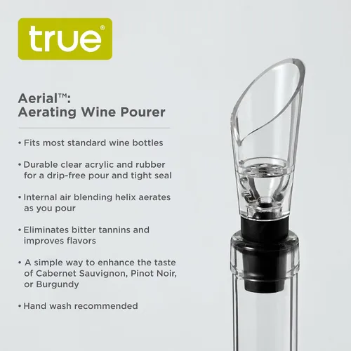 Vista 2 de True Boquilla para aireador de vino aéreo, vertederos de aireación para botellas de vino, transparente