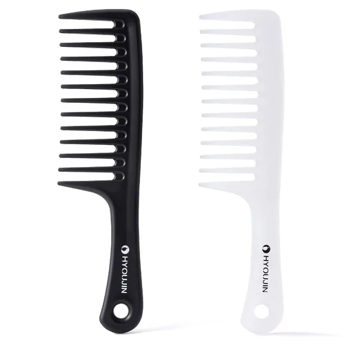 Vista 11 de HYOUJIN Large Wide Tooth Comb Detangling for Curly,Wet,Dry Hair,Black Negro