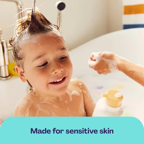 Vista 6 de Hello Bello Baño de burbujas para bebé, aroma suave de vainilla de coco, para bebés y niños, botella de 10 onzas