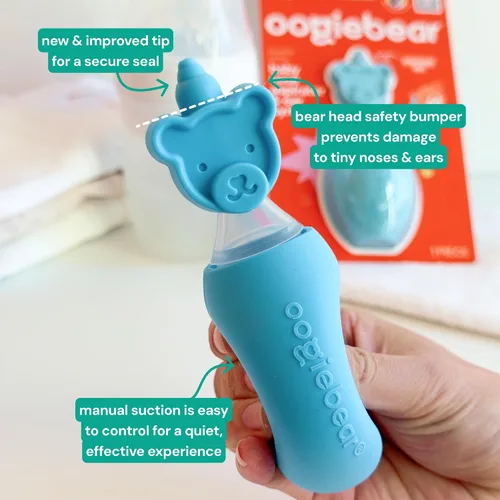 Vista 3 de oogiebear: Aspirador Nasal para Bebés - Removedor Seguro de Mocos y Cerumen para Recién Nacidos, Bebés, Niños Pequeños - Mejor que Jeringa, Succión
