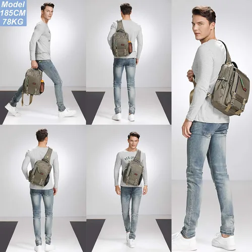 Vista 7 de Nicgid Bolsos de hombro en el pecho, mochila cruzada para laptop de 13.3 pulgadas, 14.1 pulgadas, bolsa de mensajero para viajes al aire libre