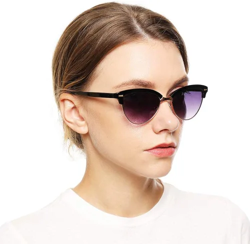 Vista 6 de SOOLALA 2 pares de gafas de lectura de ojo de gato sin montura para mujer