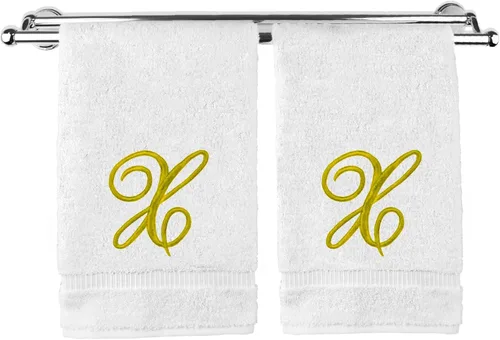 Vista 230 de Toalla de mano con monograma, regalo personalizado, 16 x 30 pulgadas, extra absorbente, 100% algodón turco, acabado de rizo suave, para baño, cocina