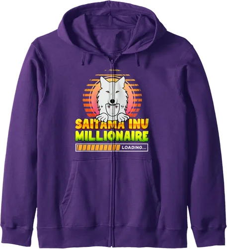 Vista 7 de Saitama Inu Token The Millionaire Loading Token Coin Crypto Zip Hoodie