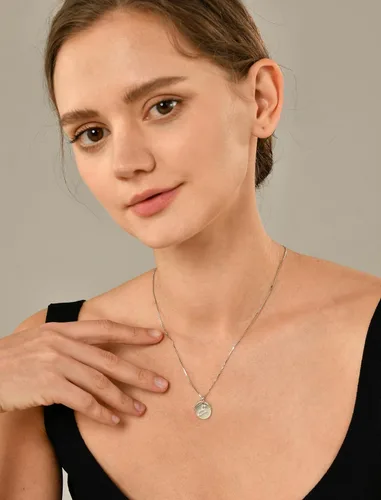 Vista 3 de YL Collar de plata de ley con diseño de constelación para mujer, diseño de astrología, moneda, disco y horóscopo