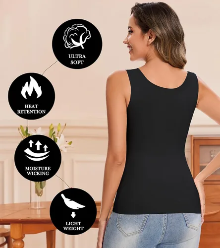 Vista 2 de Camiseta sin mangas adelgazante para mujer, cuello en V, camisola de encaje con brasier integrado, capa base