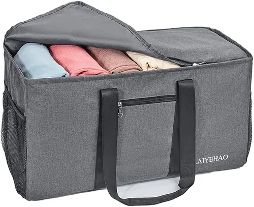 Vista 5 de YELAIYEHAO Bolsa de mano grande con tapa, plegable plegable