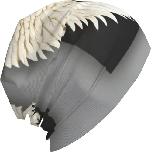 Vista 8 de Angel Feathers Men's Knit Hat â Fashion Adult Men's Knit Hat, Cap, Warm & Stylish Headgear with Brim, Ideal for Winter Wear. Black