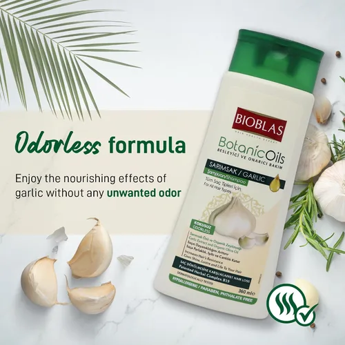 Vista 3 de BIOBLAS Champú de ajo – Crecimiento del cabello inodoro y sin perfume para hombres y mujeres – Aclarador para limpiar el cabello, raíces y cuero