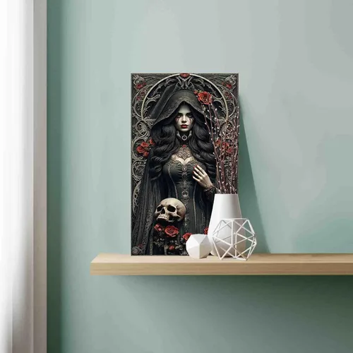 Vista 4 de Tucocoo Pintura de bruja por números para adultos y niños, rosas rojas, pintura en lienzo por números, pintura acrílica, manualidades, decoración