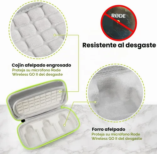 Vista 4 de YOUSHARES Funda rígida inalámbrica Go 2 - Funda de micrófono profesional compatible con Rode Wireless GO II Sistema de micrófono inalámbrico digital