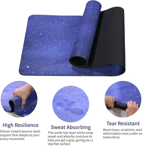 Vista 4 de Tapete de yoga, tapete de yoga con diseño antideslizante, tapete profesional de TPE para ejercicio, 72 x 24 pulgadas, tapete de entrenamiento