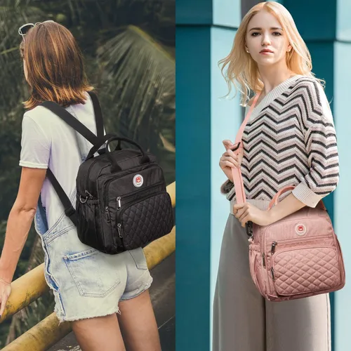 Vista 6 de Mochila de almuerzo aislada para mujeres/hombres, Negro, Casual