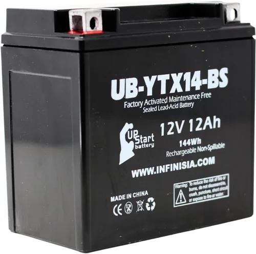 Vista 7 de Repuesto para Honda TRX300, FW FourTrax 300 1991, 4x4 300 CC activado de fábrica, sin mantenimiento, batería ATV - 12V, 12AH, UB-YTX14-BS