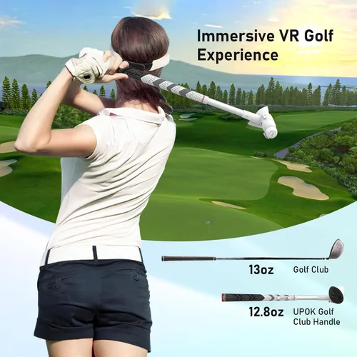 Vista 3 de UPOK VR Golf Club Attachment Compatible with MetaOculus Quest 3 - Controllers Grips Professional Handle Sleeve for Golf +, Golf 5,eClub Enhance