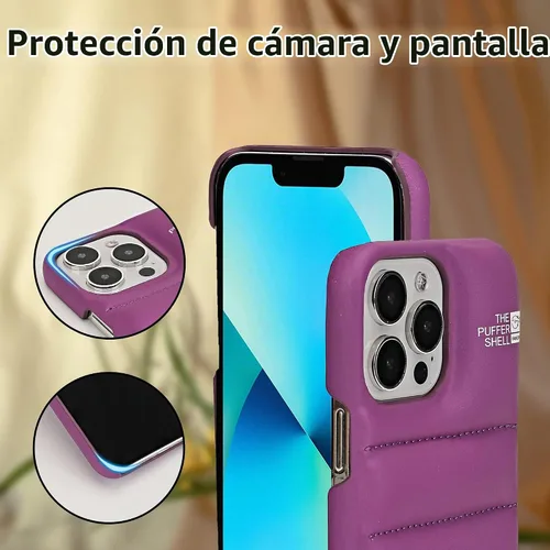 Vista 3 de Funda Puffer para Teléfono, Compatible con iPhone 11, Patrón Lindo Anti-Rayones Material Suave al Tacto de Chaqueta de Plumón Fundas Protectoras 3D
