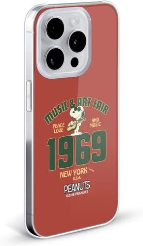 Vista 2 de Head Case Designs Funda rígida con licencia oficial de Peanuts Snoopy Guitar 1969 Woodstock 50th compatible con Apple iPhone 15 Pro Max Guitarra