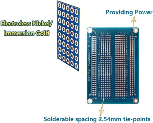 Vista 3 de Treedix 4 piezas de placa universal soldable Breadboard PCB prototipo placa de protección de doble cara agujeros chapados en oro estañado compatible
