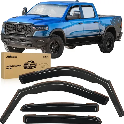 Vista 12 de Nilight protectores de lluvia para canal para Ram 1500 2009 2010 2011 2012 2013 2014 2015 2016 2017 2018 Crew Cab, 2019-2023 Ram 1500 Classic Body