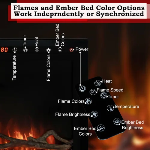 Vista 3 de Modern Flames Spectrum Slimline - Soporte de pared de 50 pulgadas integrado para chimenea eléctrica Pared de 4 pulgadas totalmente empotrada