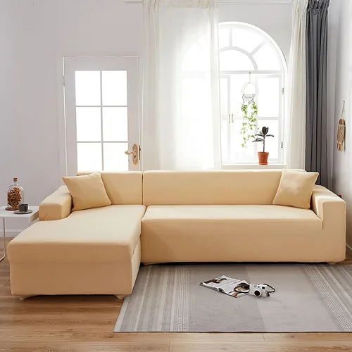 Vista 14 de Konsilsa Funda elástica para sofá en forma de L, funda completa para sofá de 1/2/3/4 plazas, protector de muebles suave, antideslizante, lavable a