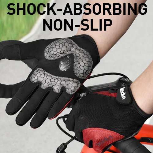 Vista 3 de Arcweg Guantes de ciclismo de dedo completo que absorben los golpes y antideslizantes guantes de bicicleta de montaña para hombres y mujeres guantes