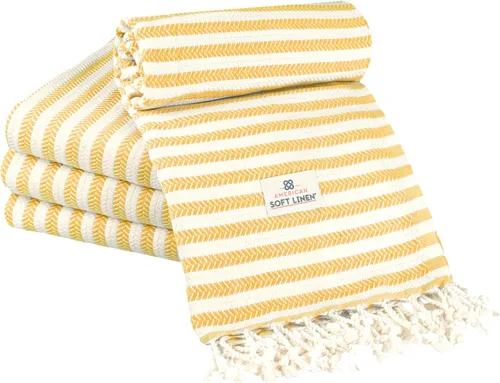 Vista 22 de American Soft Linen Toallas de playa peshtemal turcas 100% algodón, tamaño 35 x 60 pulgadas, paquete de 4 toallas de natación para toallas de playa