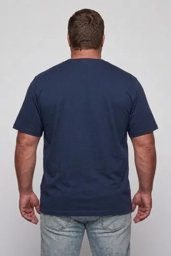 Vista 3 de KingSize Big & Tall Shrink-Less - Camiseta ligera, con cuello redondo, con bolsillo para hombre marino