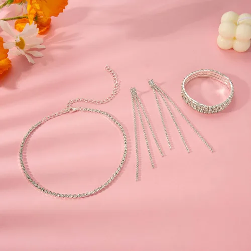 Vista 3 de Paxuan Collar de gargantilla nupcial de cristal de diamantes de imitación para mujer