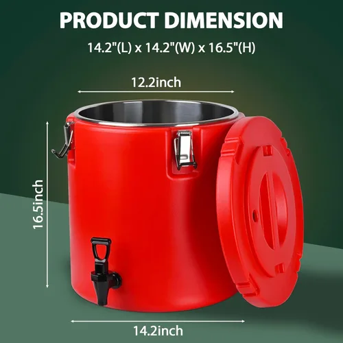 Vista 7 de Dispensador de bebidas aislado de 8 galones, dispensador comercial de bebidas frías y calientes con interior de acero inoxidable 304 y boquilla